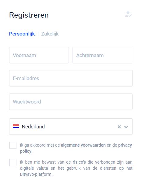 Bitvavo registreren